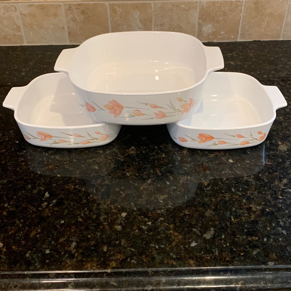 Vintage Corning Ware Peach flower